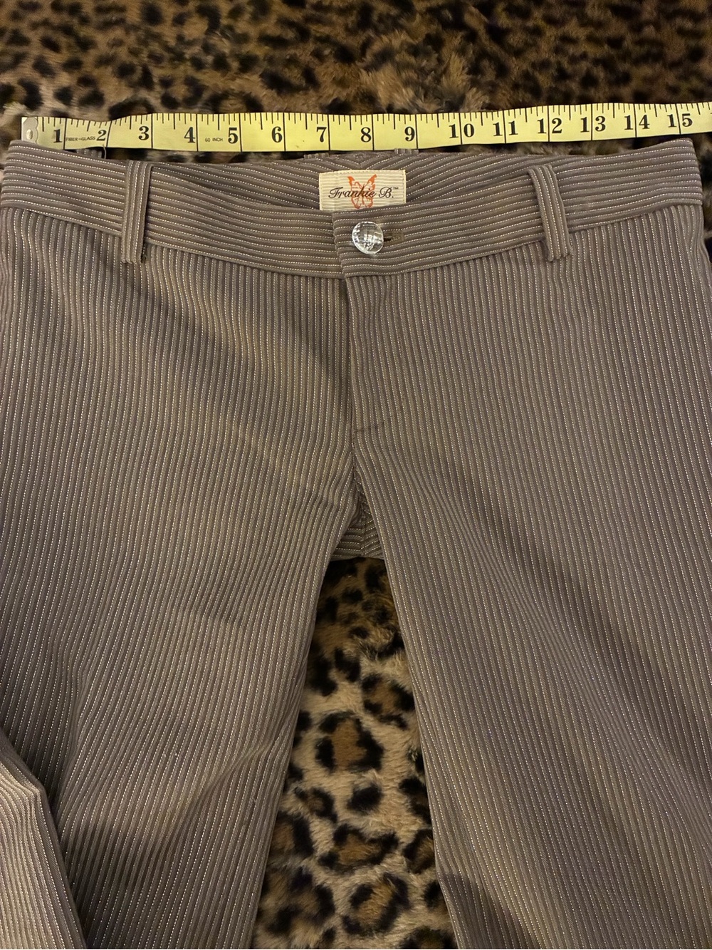 Frankie B. Women's Taupe Brown Pinstripe Dress Pants Slacks Trousers
